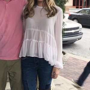 Light Pink Ruffle Top